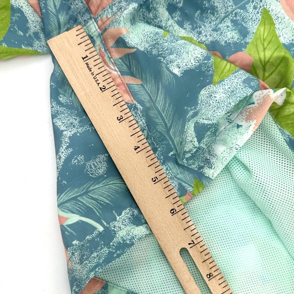 Nike Swim Trunks Men XXL Teal Pink Floral Tropical Regular Fit HV4610-353 Modern